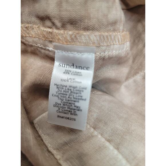 Sundance Pants Womens 6 Organia Lace Panel Linen Blend Relaxed Straight Bohemian - Picture 6 of 8